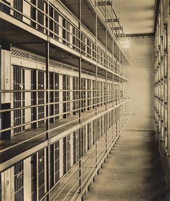 (U.S. FEDERAL PENITENTIARY--ATLANTA, GEORGIA) Presentation album belonging to Prison Warden William H. Moyer with 51 chilling photograp